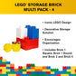 LEGO Storage Brick Multi Pack (4 Piece), Bright Red/Bright Blue/Bright Yellow/White (40150601)