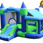 Island Hopper Shady Play Game Room with Shaded Canopy - Recreational Bounce House with Padded Floor Side Room, Basketball, Target Throw, tic-tac-Toe