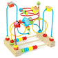 QZMTOY Bead Maze Toy for Toddlers Wooden Bead Toys Colorful Roller Coaster Preschool Educational Toys for Kids Classic Birthdday Gift for Toddlers