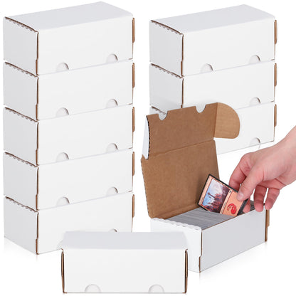 BCW 400-Count Trading Card Storage Box | Baseball Card Storage Box for Sports Cards | Cardboard Organizer for Football, Basketball & More - 10 Pack
