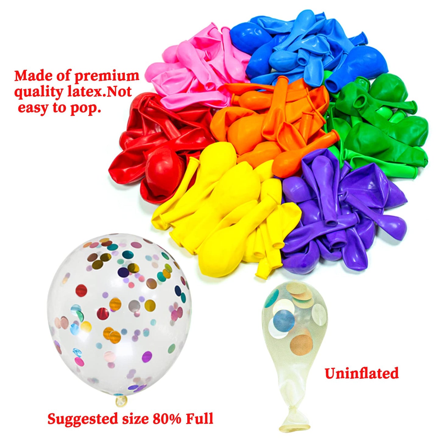 162 Pcs Rainbow Garland Balloon Kit mixed size 18 10 5 Inch Rainbow arch balloon kit for Birthday Baby Shower Wedding.