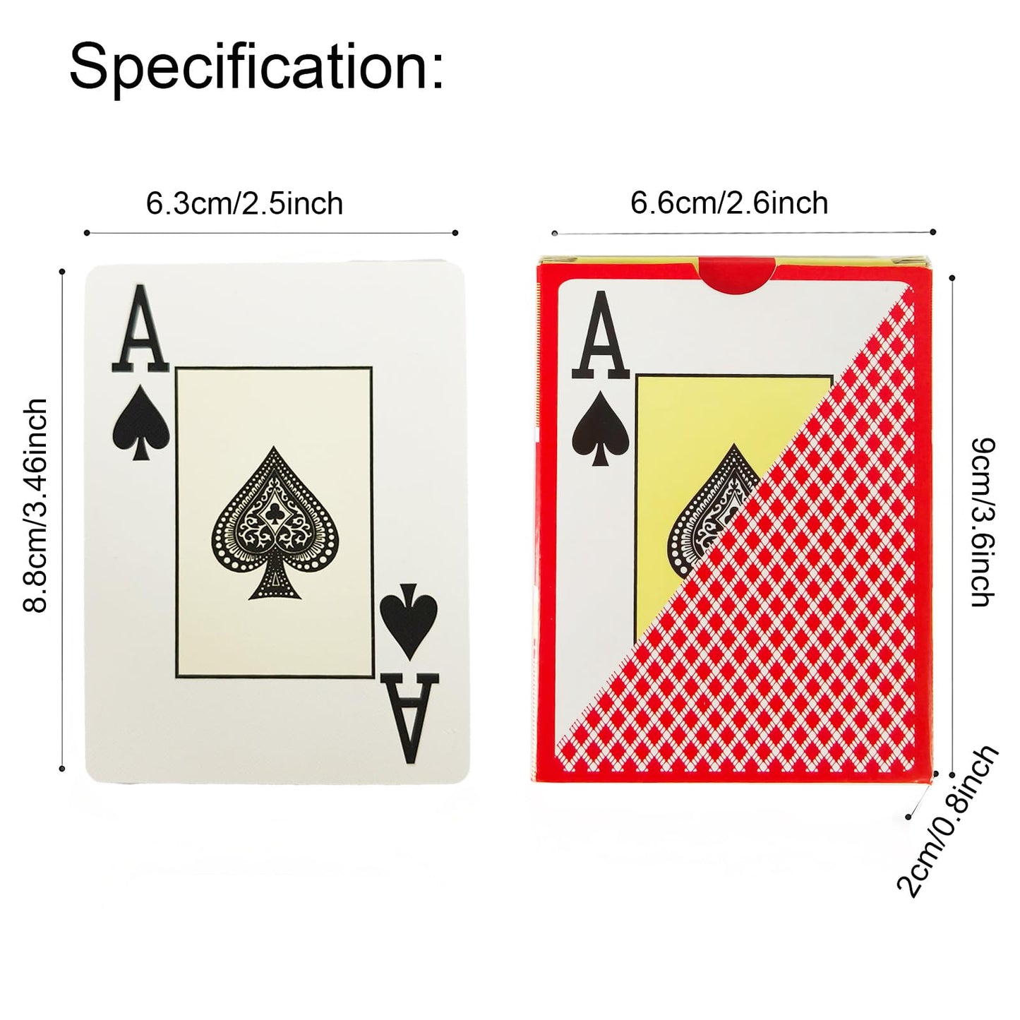 KEAIDUO Waterproof Poker Cards 100% Plastic - Washable PVC Playing Cards Deck - Durable, Spill Proof & Smooth Shuffle for Casino Game Night, Travel