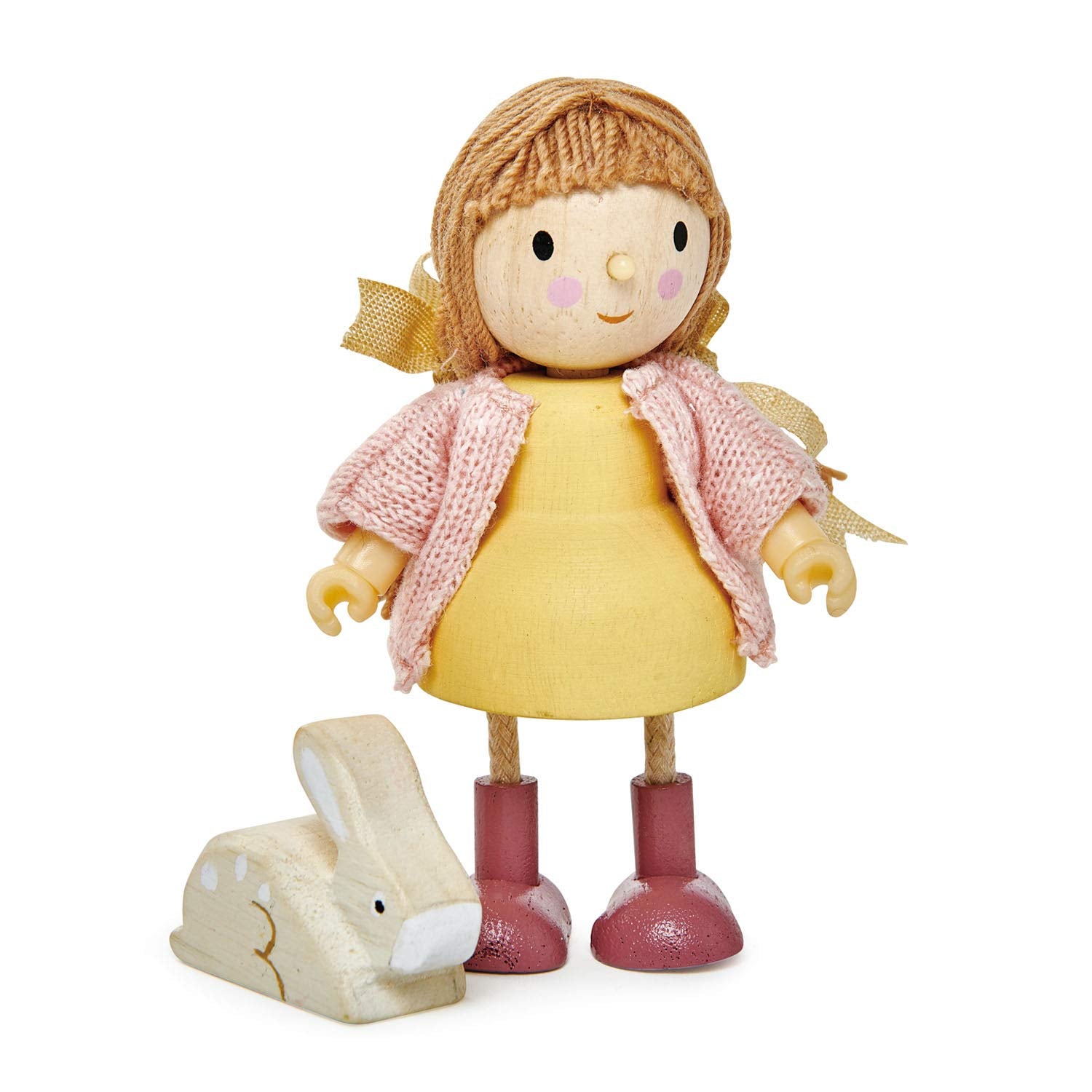 Tender Leaf Toys - The Goodwood Family - Wooden Miniatures Flexible Doll, Multicultural Action Figure for Dollhouse - Encourage Creative and