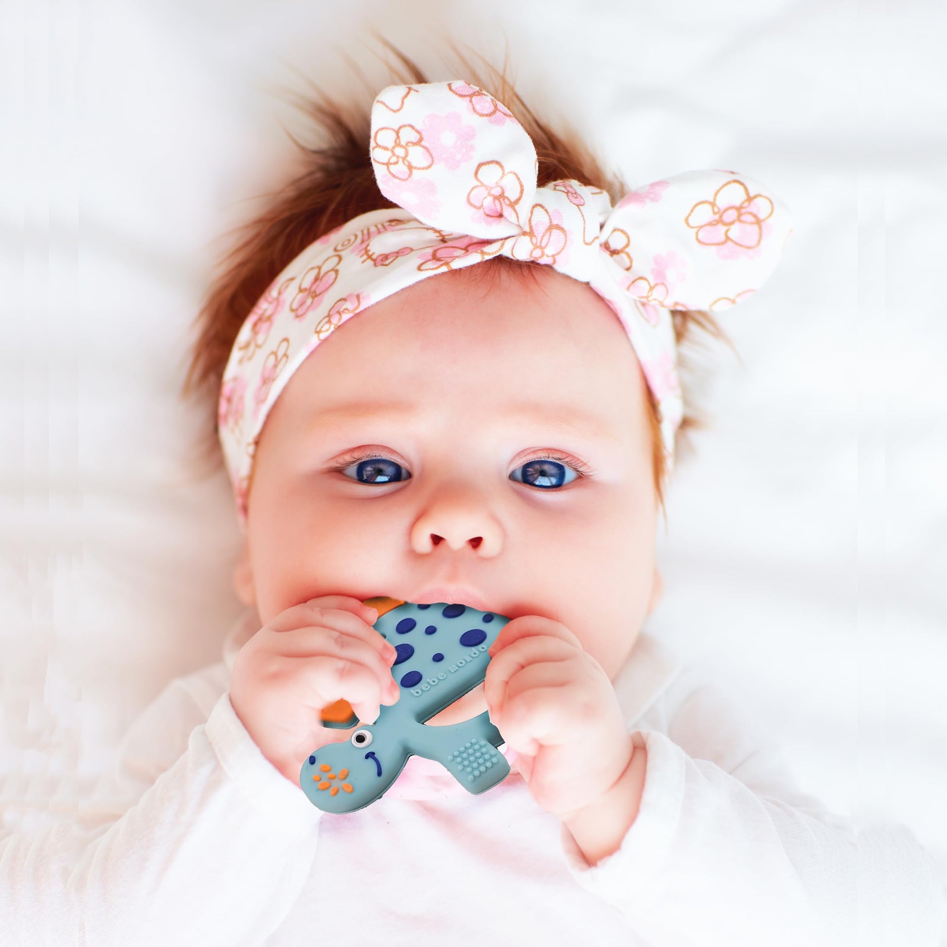 Bebe Mondo Dinosaur Baby Teething Toys 3-6 6-12 Months, Teethers for Babies 0-3-6-12 Months for Teething Relief, Baby Gift, Baby Teether Toys