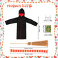 Doll Clothing Wizard Robe for Doll Christmas Elf Doll Costume Halloween Elf Clothing Dress up Accessories Includes Broom, Scarf, Mini Glasses, Mini