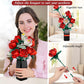 EXCOUP Flower Bouquet Building Set, Artificial Roses Toy Building Set with Vase, Building Blocks Flower Brick Toys for Home Office Decoration, Ideal
