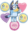Bluey and Bingo Girl Birthday Party Supplies Foil Balloon Bouquet Decorations 6pc
