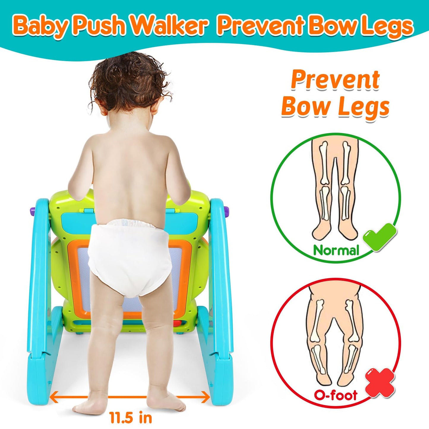 3-in-1 Baby Walker Sit to Stand Toy Activity Center for Infant Toddler 6M+