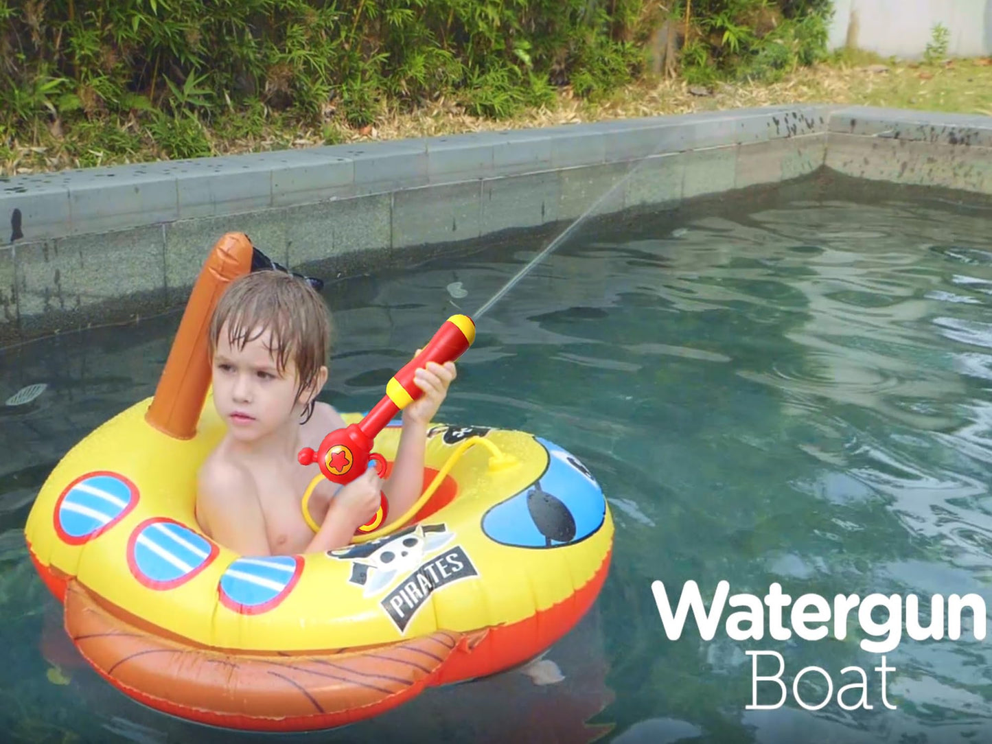 Pool Floats Kids with Water Gun, Pirate Ship Float for Toddler, Blow Up Swimming Pool Toys, Summer Fun Pool Inflatables Floaties for Boys Girls