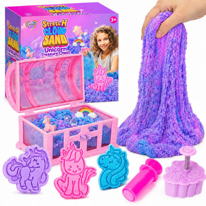 Carolart Unicorn Cloud Sand Sensory Kit, Sand Toys for Kids, Play Sand