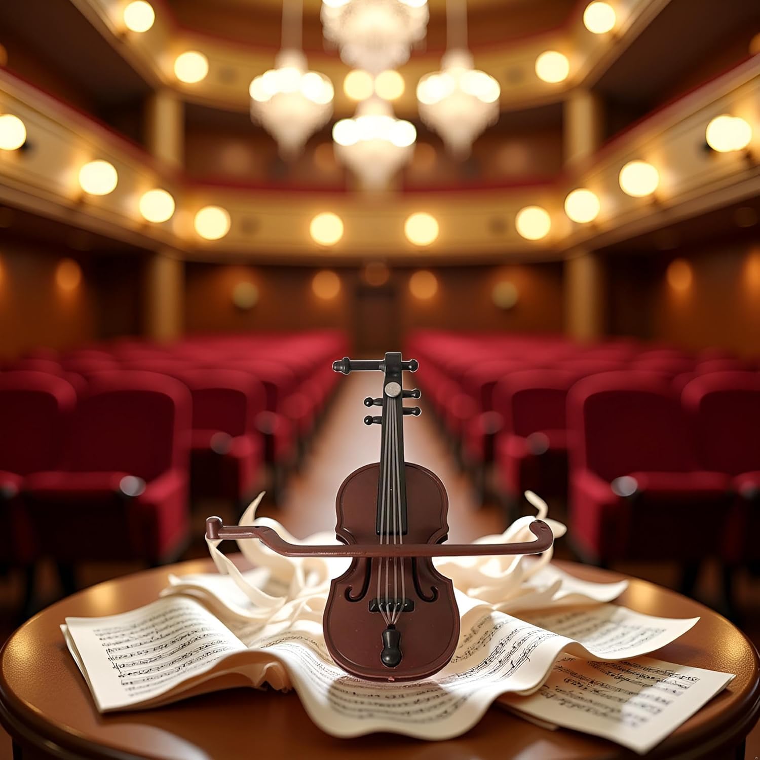2Pcs Miniature Violin, Tiny Violin Mini Musical Instrument, Miniature Model Dollhouse, Furniture Crafts Ornament for Dollhouse Fairy Garden Decoration