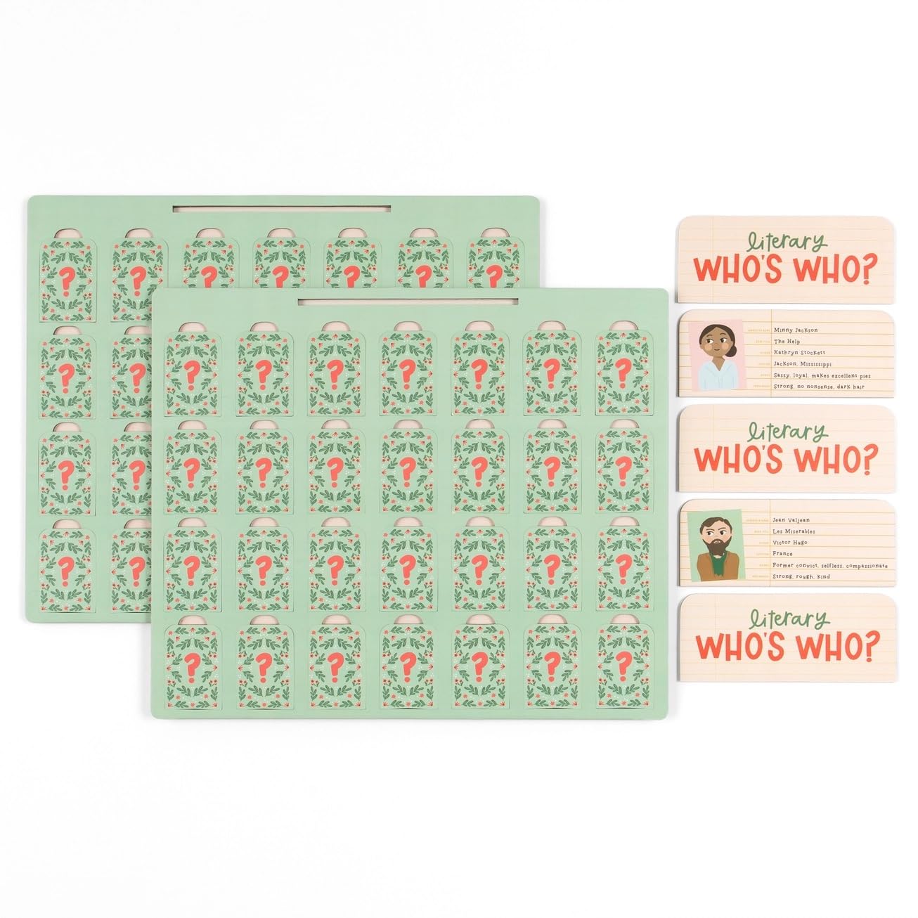 Pippi Post Literary Who's Who Classic Board Game, 28 Character Cards, Book Themed Guessing Game with Character Profiles, 11.5x13.75 Inches, Two Player