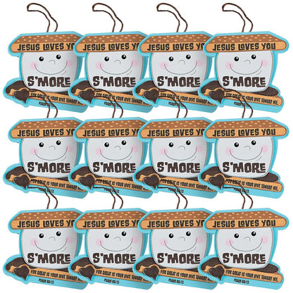 Fun Express Jesus Loves You S'More Ornament Craft Kit - Sunday School Crafts for Kids 12 Pack | Christian Crafts & VBS Vacation Bible School Supplies