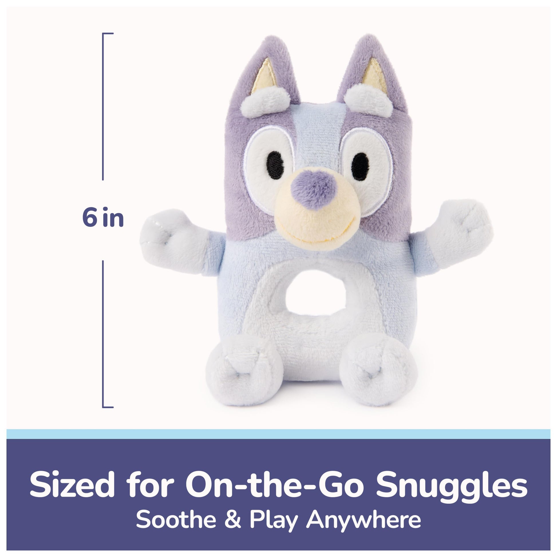 GUND Bluey Official 6-Inch Plush Ring Rattle Sensory Toy