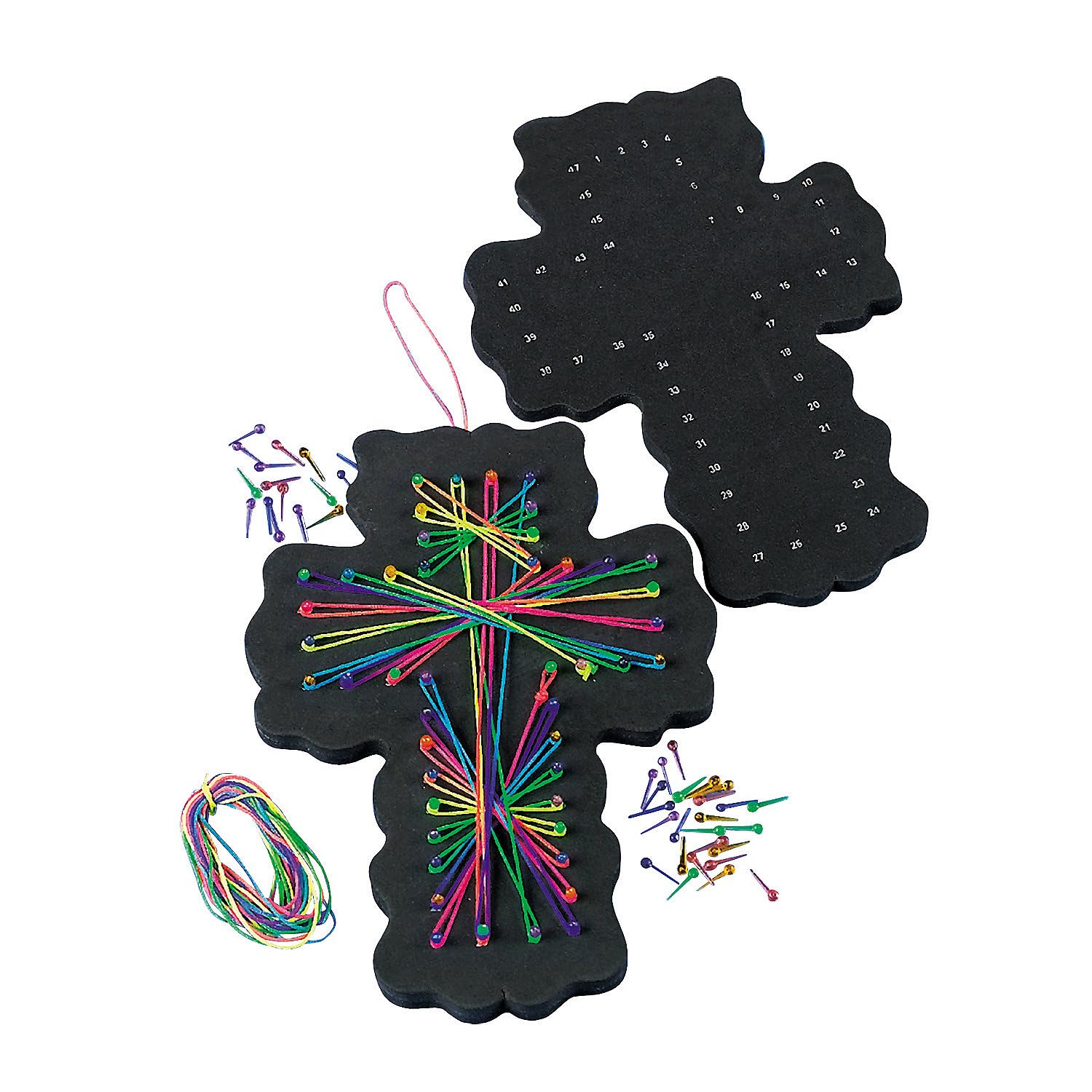 Fun Express String Art Craft Kit Faith for Girls Ages 8-12 - Makes 12 Cross Projects | Religious DIY Arts Crafts for Kids Perfect Birthday Gifts