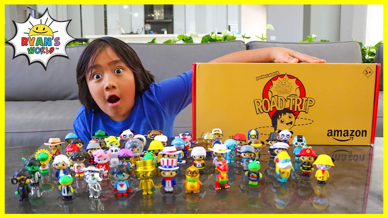 Ryan’s World Road Trip 53 pc Complete Figure Set + Bonus Figure, Mystery Figures For All 50 States, Ultra-Rare Figures, Surprise Exclusive Micro State