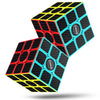 CFMOUR Original Speed Cube 3x3x3 Magic Carbon Fiber Sticker Smooth Cube, Enhanced Version Black - Pack of 2