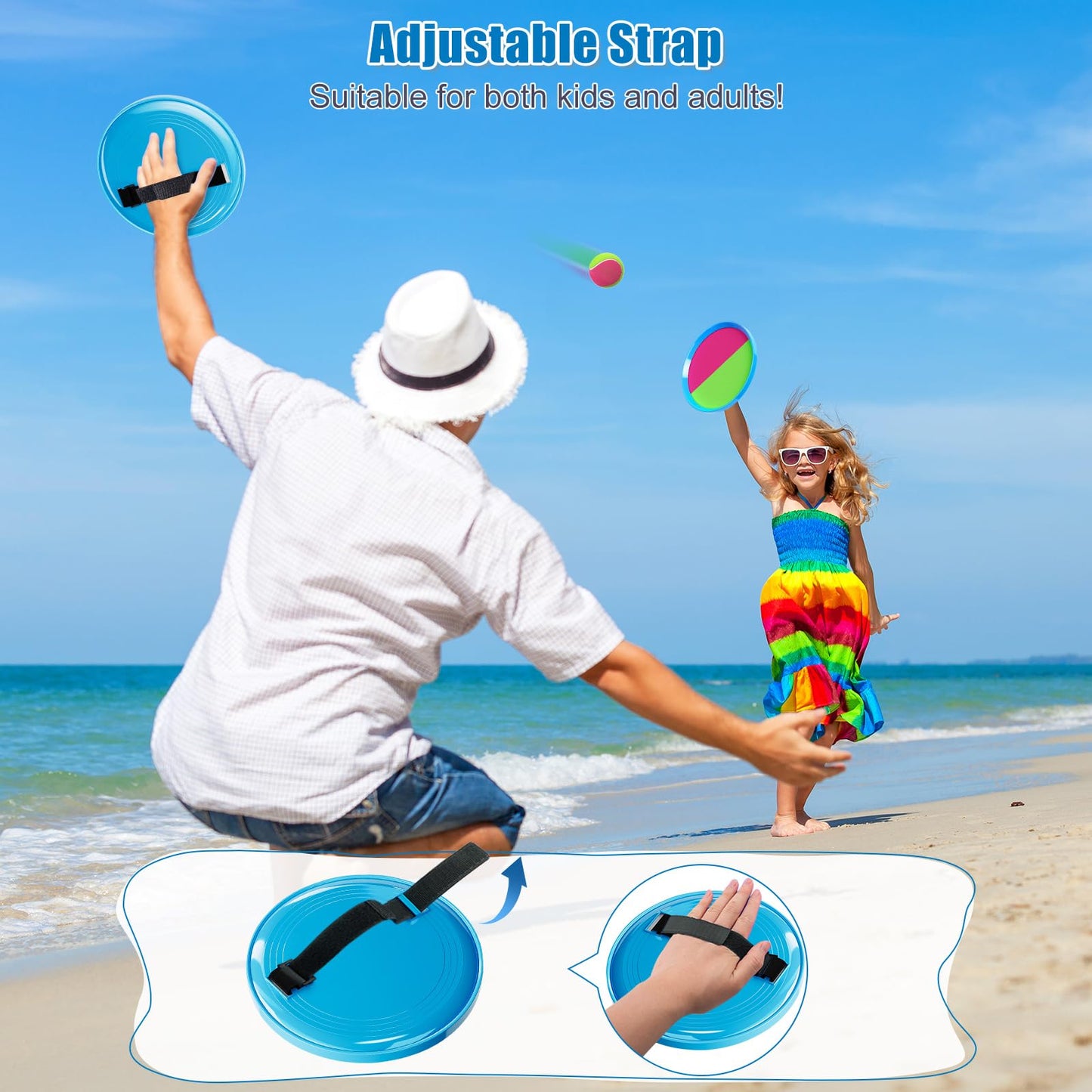 Aywewii Toss and Catch Ball Set Game Kids Outdoor Toys for Beach Pool Yard