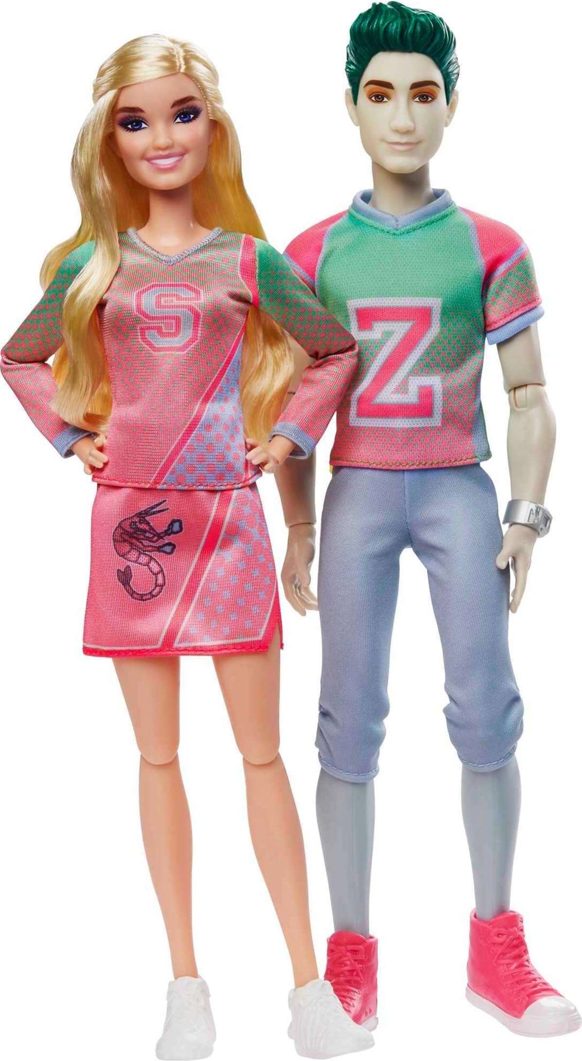 Mattel Disney Zombies 2-Pack, Addison Cheerleader and Zed Football Player Dolls (12-in),11 Bendable “Joints,” for ages 5+