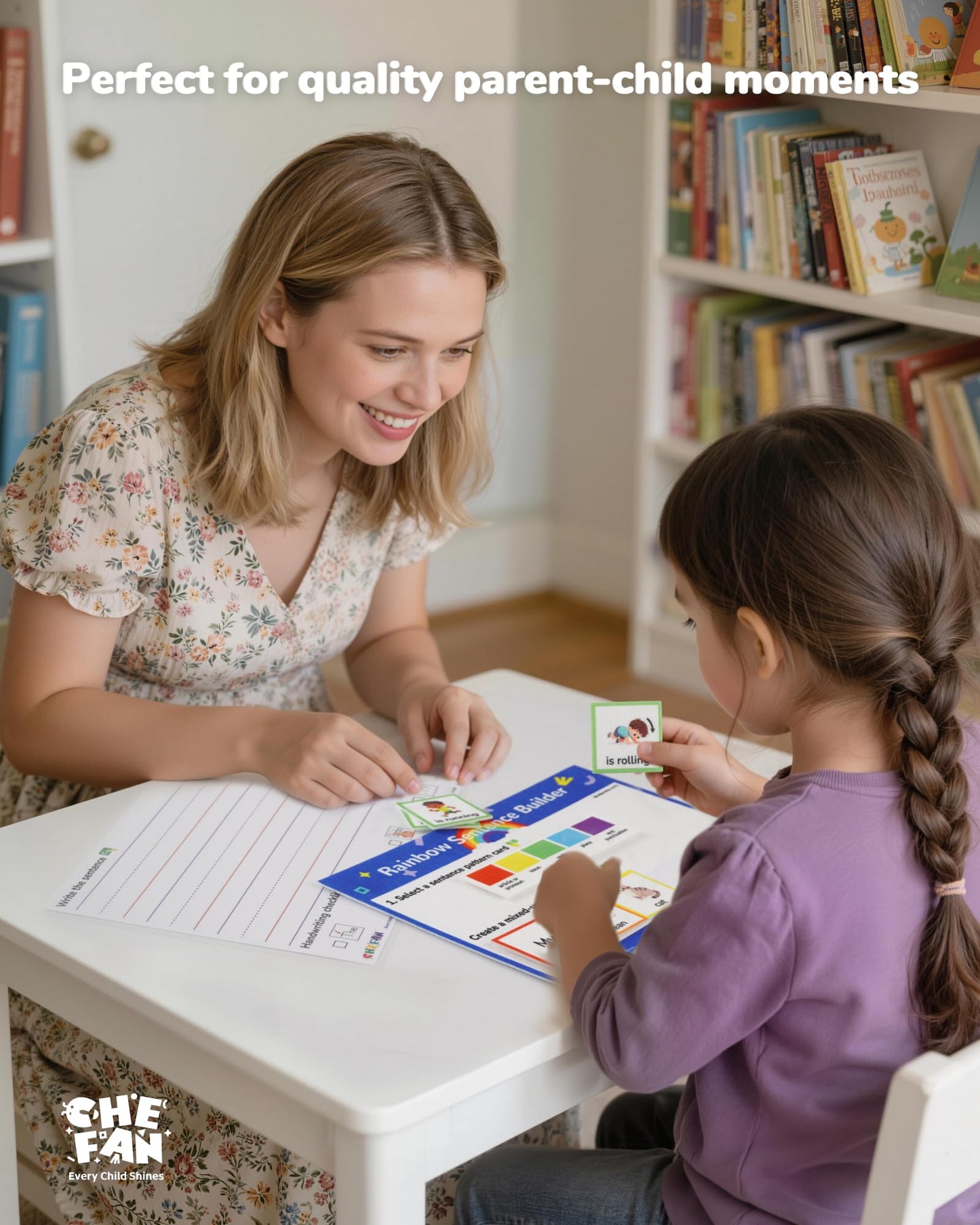 CHEFAN Sentence Building for Kids, Color-Coded Grammar Learning Toys with Writing Practice, Reading Manipulatives for Classroom, Homeshool & Speech