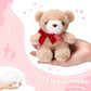 ABEARCAR 4.7 Inchs Teddy Bear Stuffed Animal with Heart,Bow Tie Embroidered Pink Heart Teddy Bear Plush Toy for Girlfriend, Boyfriend(Khaki)
