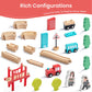 Tiny Land 39 Pcs Wooden Train Set for Toddler with Wooden Tracks