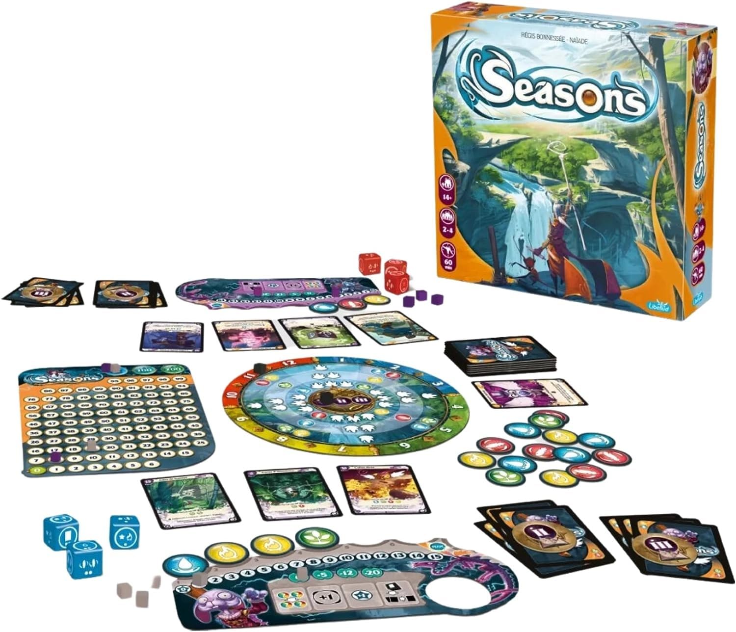 Seasons Board Game - Tactical Card and Dice Game for Wizards, Engaging Strategy Gameplay, Fun Family Game for Kids and Adults, 2-4 Players, Ages 14+