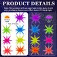 14PCS Glow in The Dark Neon Star Balloons Kit 7 Colors 27in Party