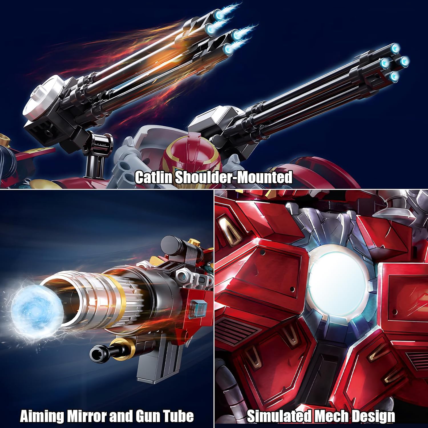 HIGH GODO Mech Robot Transforming Building Blocks Set for Adults, City Warrior Justice Hero Soldier Mech Model Building Kit, Cool Creative Robots Toys