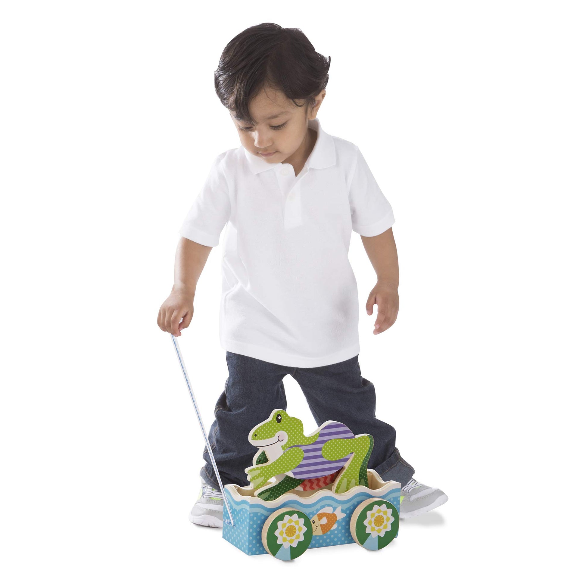 Melissa & Doug First Play Friendly Frogs Wooden Pull Toy 3615