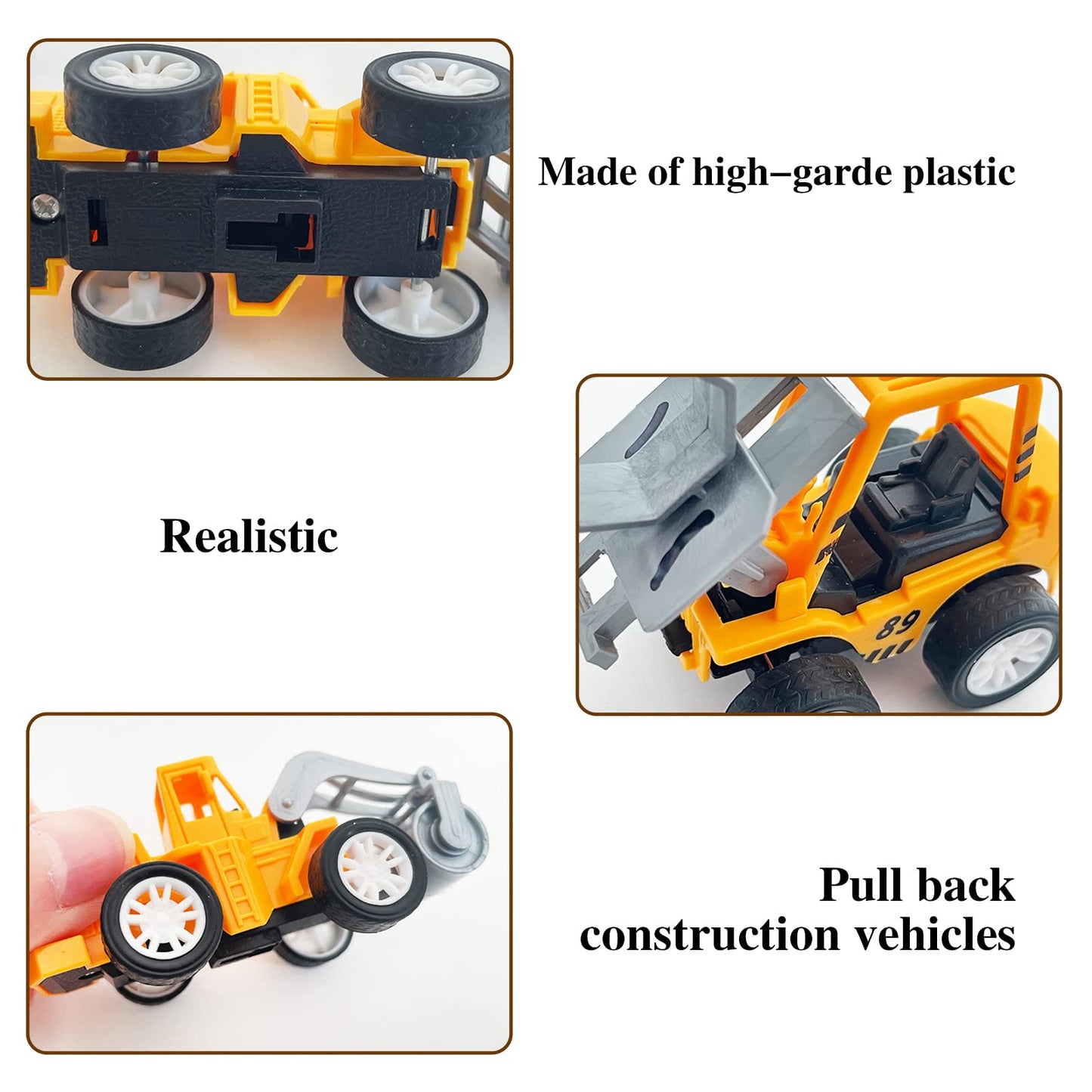Juuxncgv 24PCS Mini Construction Vehicles,Play Figure Vehicles,Pull Back Engineering Vehicles,Toy Figure Construction Vehicles,Small Construction Toys