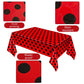Ghberll Ladybug Party Bags 30Pcs Favor Kit with 1 Tablecover Red Black Polka Dots Tablecloth & Treat Paper Candy Bags for Birthday Party Decorations