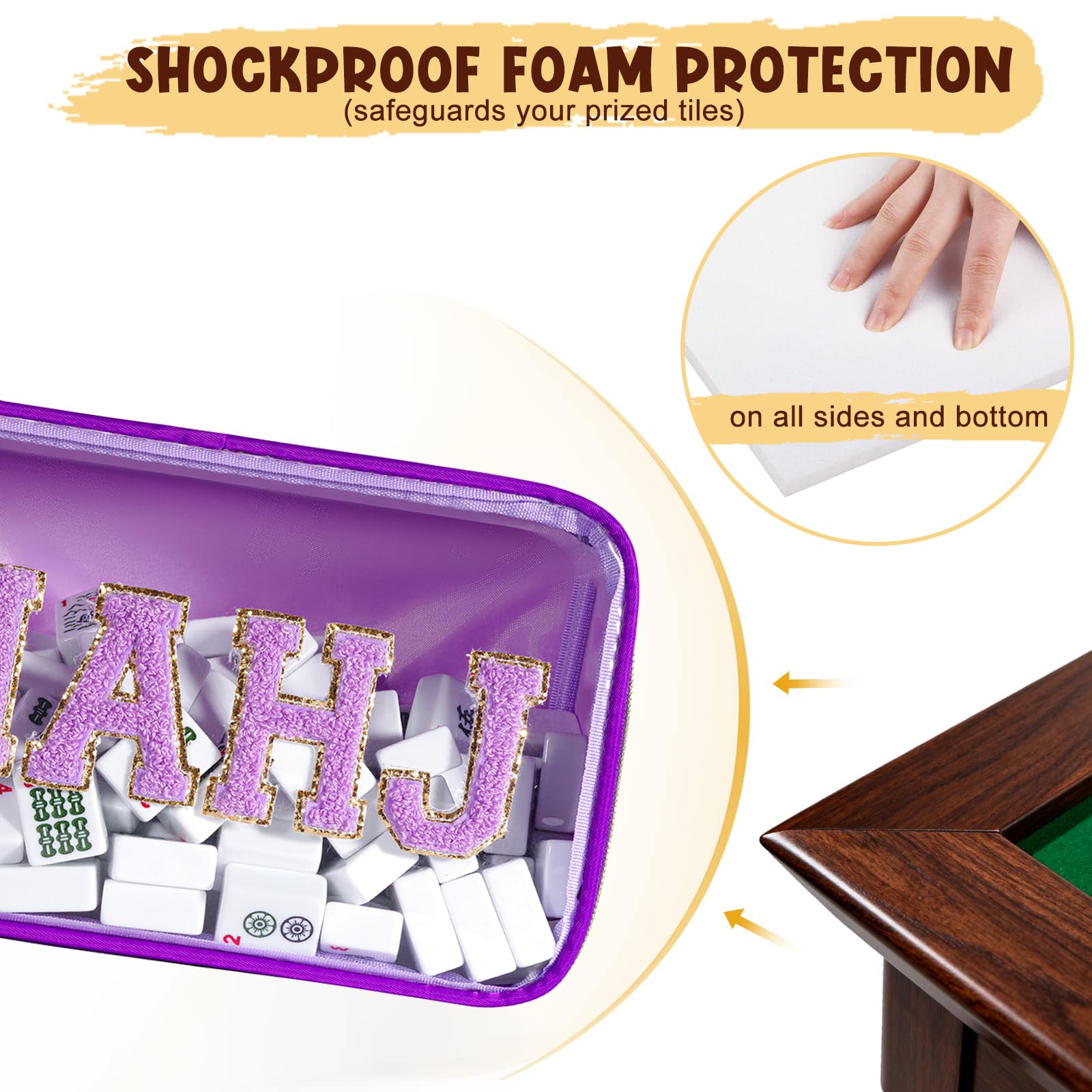 Mahjong Tiles Bag,Empty Thickened American Mahjong Bag with Zipper Suitable for 1.2"(30mm) Standard Size Waterproof Mahjong Storage Case Accessories