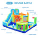 WelandFun Inflatable Water Slide Park for Kids Backyard, Inflatable Bounce House with Air Blower - Bouncy Castle with Climbing Wall, Jumping, Water
