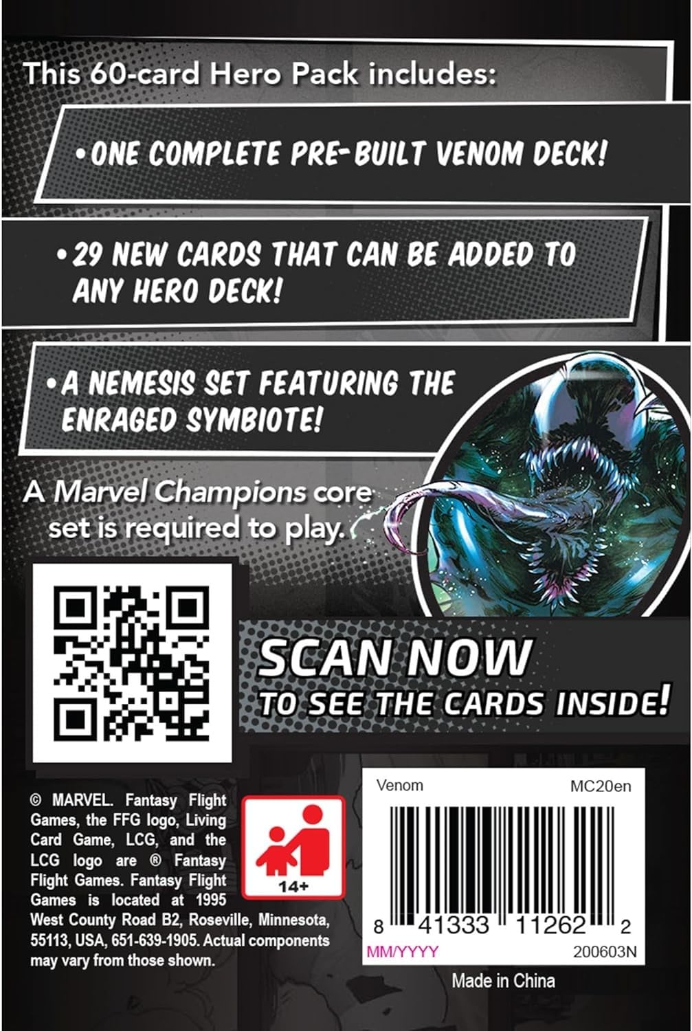 Marvel Champions The Card Game Venom HERO PACK - Superhero Strategy Game, Cooperative Game for Kids and Adults, Ages 14+, 1-4 Players, 45-90 Minute