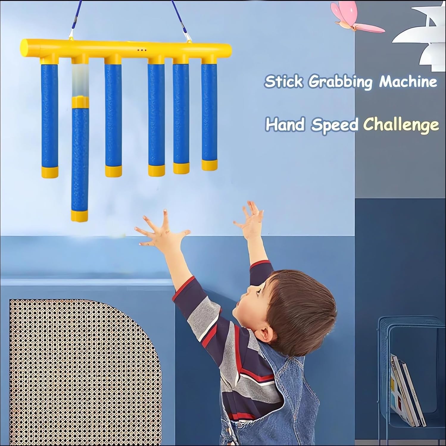 ZERO ZONE Reflex Drop Sticks Challenge Game, Hand Eye Coordination Training Toy, Upgrade Remote Control 3 Adjustable Speed