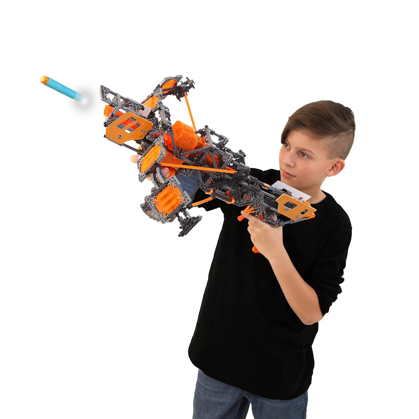 K'NEX Cyber-X C10 Crossover Legacy with Motor - Blasts up to 60 ft - 460 Pieces, 7 Builds, Targets, 10 Darts - Great Gift Kids 8+, includes 460 K'NEX
