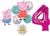 Anagram Peppa and George 4th Birthday Party Supplies Pig Foil Balloon Bouquet Decorations, BQ_4284