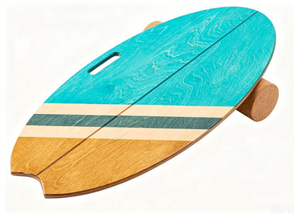 Balance Board Indoor Surfboard Surf Style Home Fitness with Wheel for Exercise, Athletic Training and Board Sports - Fun Workout Equipment