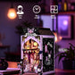 Hands Craft Kuromi Spooky House DIY Book Nook Kit - Official Sanrio Miniature Shelf Insert with Touch LED - 283-Piece 3D Puzzle for Adults & Teens