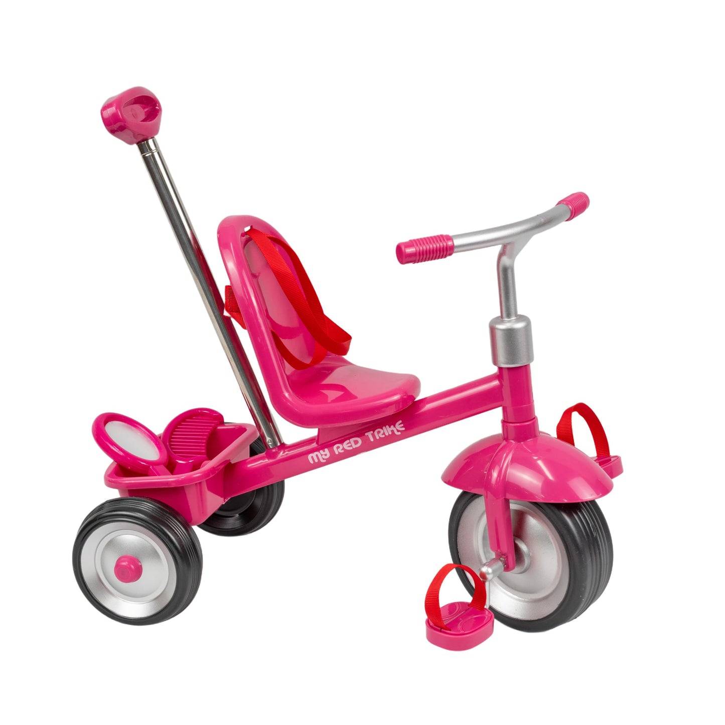 Kid Concepts 12? Soft Bodied Blonde Baby Doll & Tricycle Set - Adjustable 18? Handle, Storage Compartment, Comb & Mirror - Role Play Toy for Girls 3+