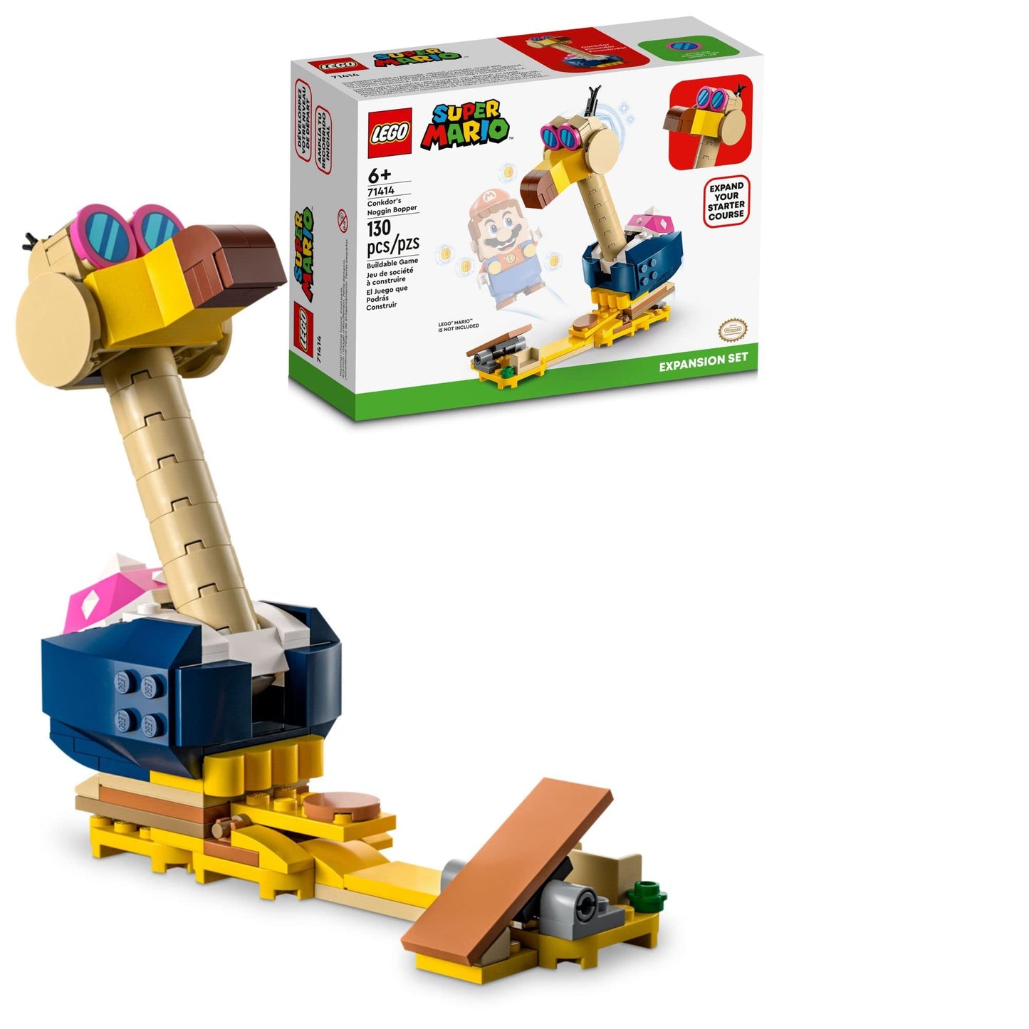 LEGO 71414 Super Mario Conkdor's Noggin Bopper Expansion Set, Buildable Toy to Combine with Mario, Luigi or Peach Starter Course, Gifts for Kids 6