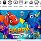Finding Nemo Wall Decor for Birthday Decorations, Finding Nemo Backdrop for Kids Birthday Party Supplies (5x3ft)