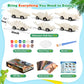 faentwc Dinosaur Painting Toys for Kids 5-7: Birthday Gifts for Kid Age 3-12 2 in 1 Dino Arts Painting Kits and Pull Back Cars Toy for Boys 4 5 6 7 8