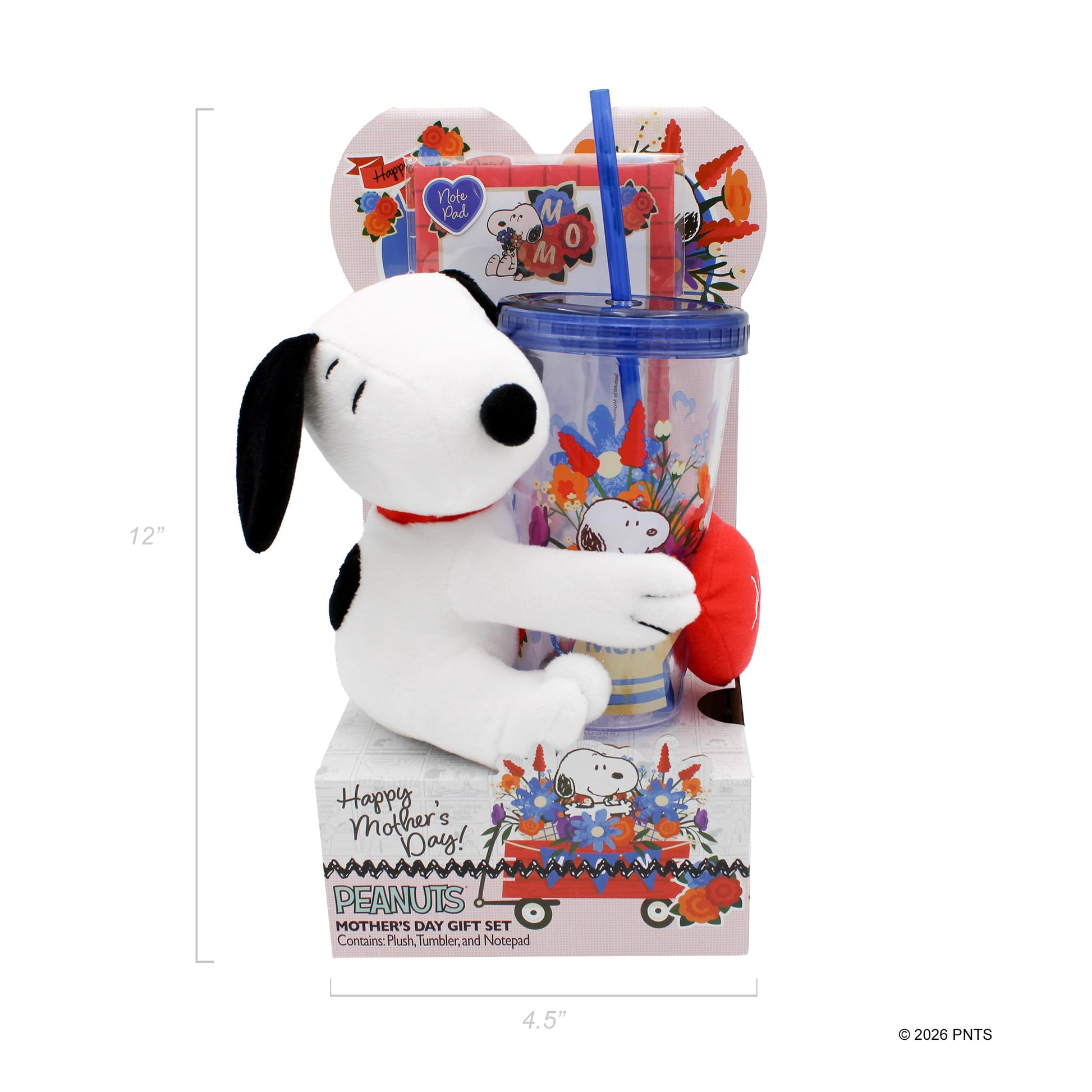 Peanuts Snoopy Hugging Plush Set - Snoopy Plush, Character Cup, Decorative Notepad (Officially Licensed Product)