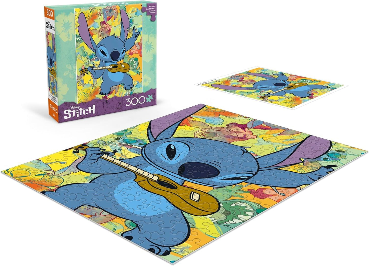 Ceaco - Disney Stitch Galaxy Grunge - 300 Large Piece Puzzle for Adults