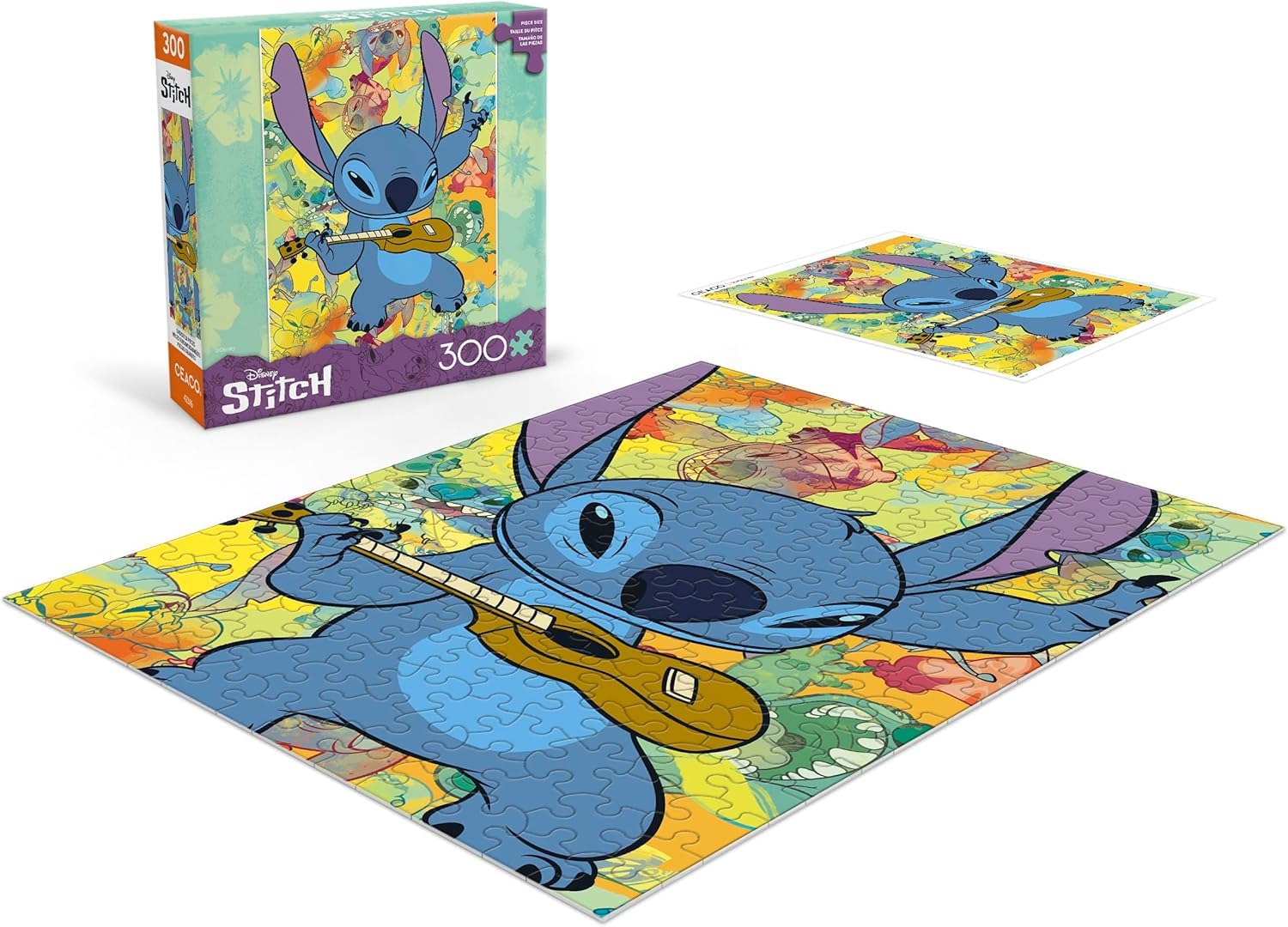 Ceaco - Disney Stitch Galaxy Grunge - 300 Large Piece Puzzle for Adults