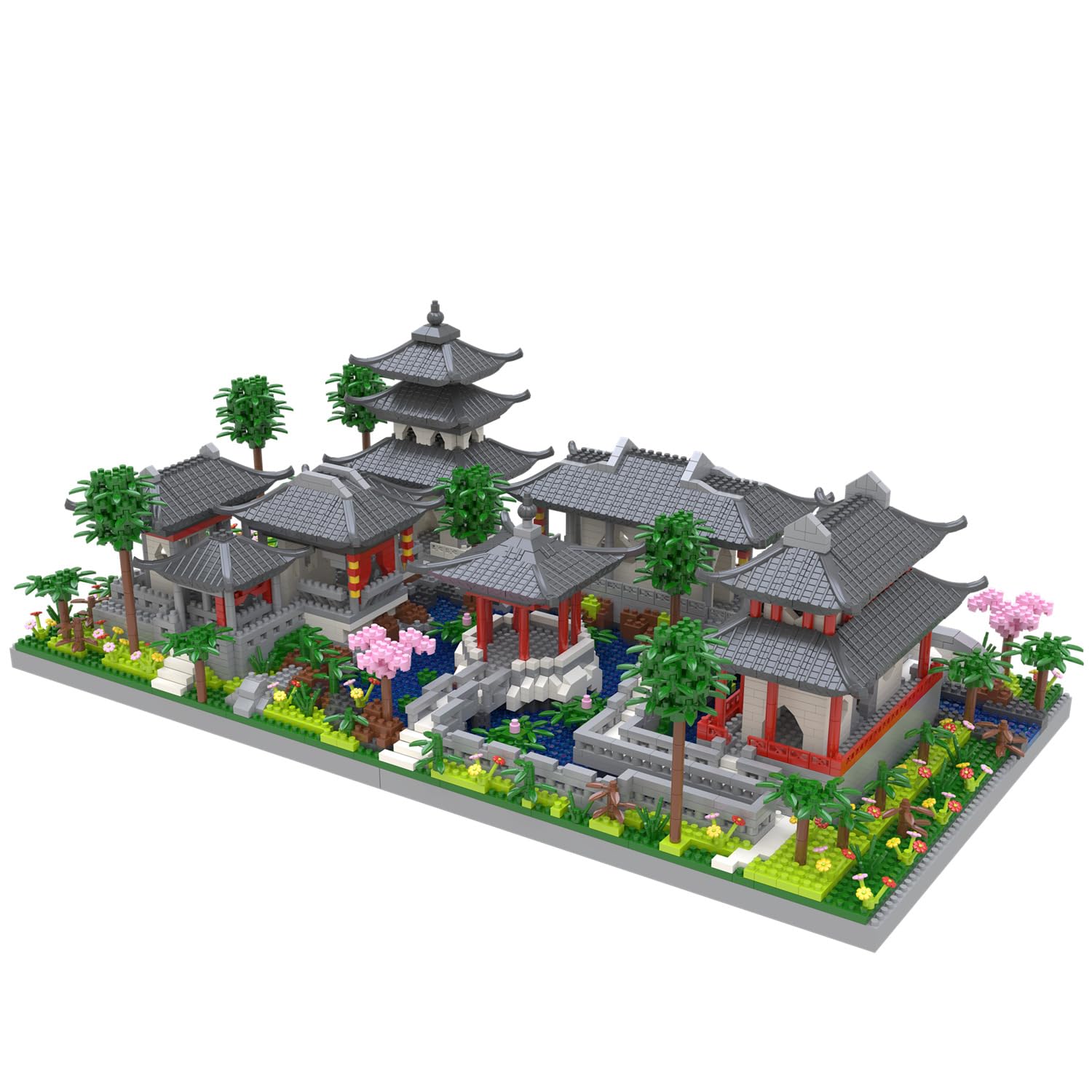 Kadablk Architecture Chinese Style of Suzhou Garden,Set 2 Center of Courtyard,Micro Block,Classical Famous Building Block Set,Asian Cultures,3888 PCS