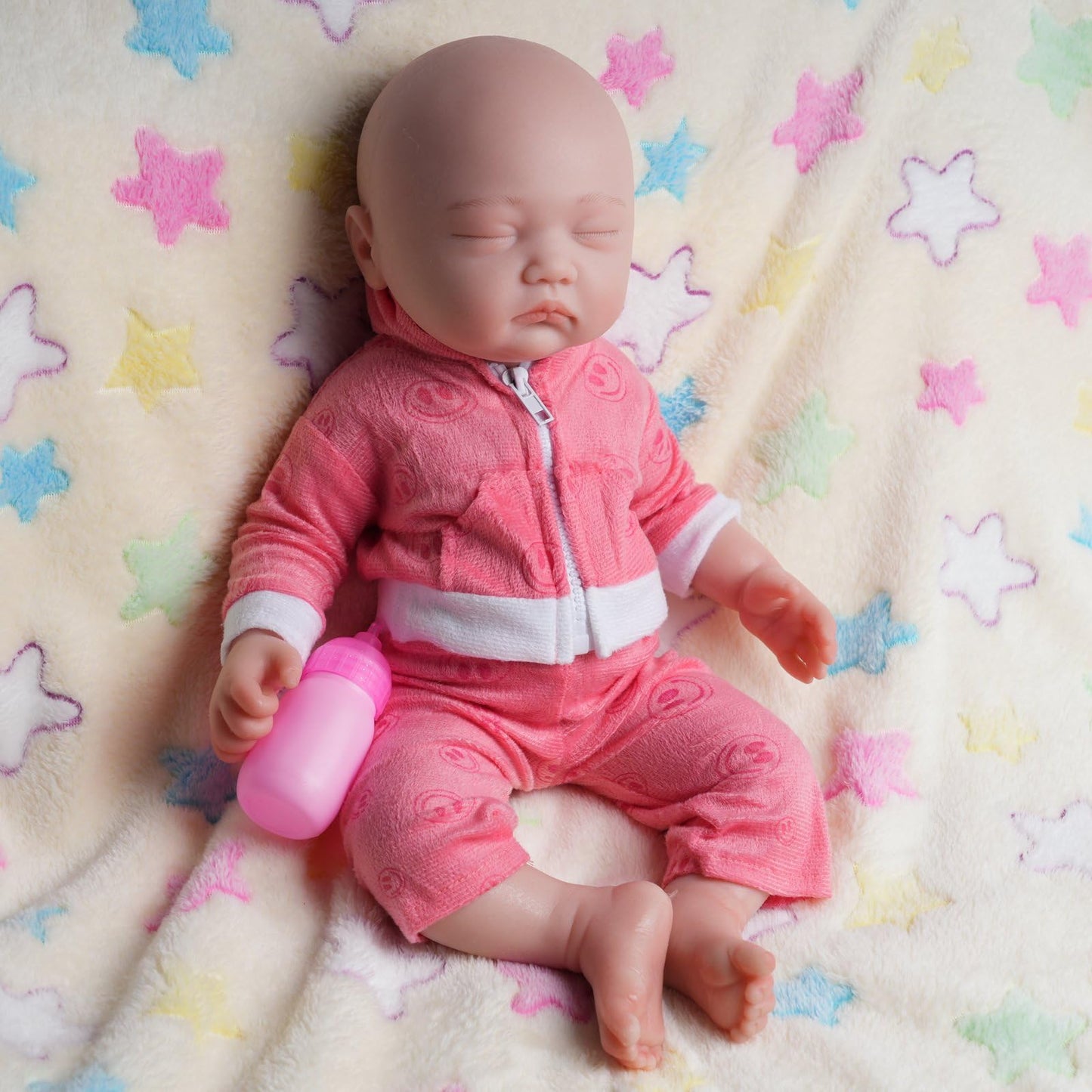 AISITE Full Silicone Baby Doll Girl - 18 Inch Realistic Reborn Baby Dolls Silicone Full Body Newborn Sleeping Girl (Eyes Closed)