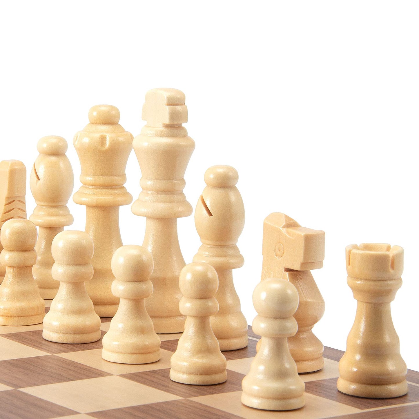 AMEROUS Wooden Chess Pieces Only, 32 Pieses / 3.05" King/Storage Bag/Gift Package, Standard Tournamen Staunton Wood Chessmen for Chessboard
